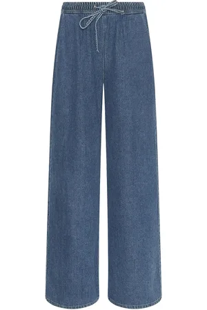 MSCH Mschjolene Elena Pants Bottoms Trousers Wide Leg Navy