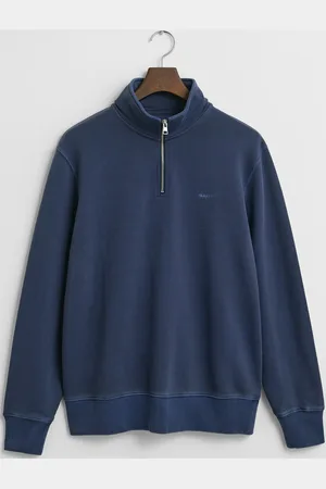 GANT Sunfaded Half Zip Sweat Tops Sweatshirts & Hoodies Sweatshirts Blue