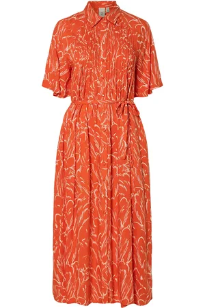 Y.A.S Lefira 2/4 Long Shirt Dress S. Knælang Kjole Red