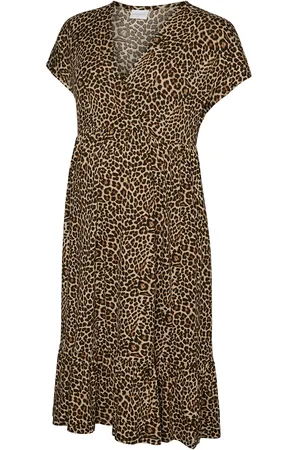 Mama;licious Mlnaia Pilar Tess Ss Jrs Abk Dress 2F Knælang Kjole Beige