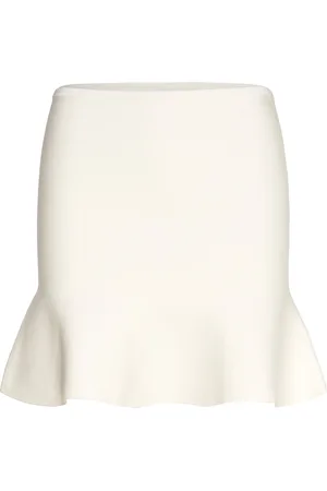 MANGO Fine-Knit Peplum Top Skirts Short Skirts White