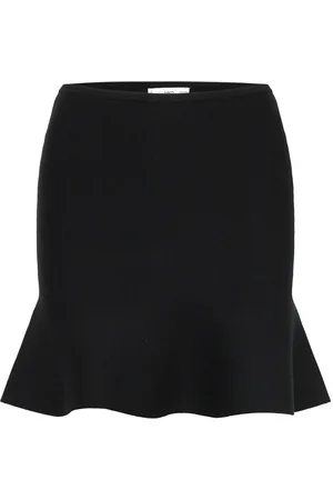 MANGO Fine-Knit Peplum Top Skirts Short Skirts Black