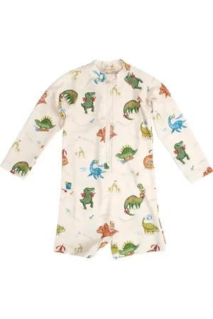 Filibabba Villads – Uv-Dragt 3-4 År – Dino Beach Badedragt Badetøj Cream