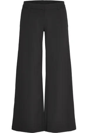 Weekday Low Flared Suit Trousers Bottoms Trousers Wide Leg Black