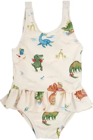 Filibabba Eva – Badedragt 3-4 År – Dino Beach Badedragt Badetøj Cream