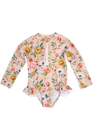 Filibabba Vilje – Uv-Dragt 3-4 År – Ocean Blossom Badedragt Badetøj Pink