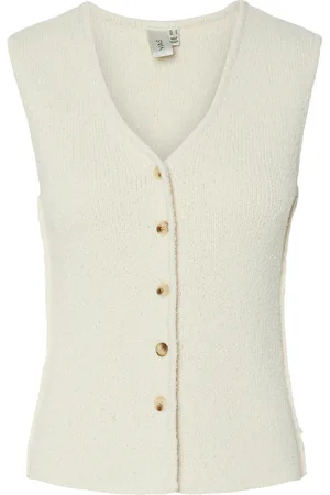 Y.A.S Gally Sl Knit Vest S. Vests Knitted Vests Cream