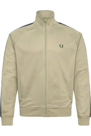 Fred Perry Contrast Tape Trk Jkt Tops Sweatshirts & Hoodies Sweatshirts Green