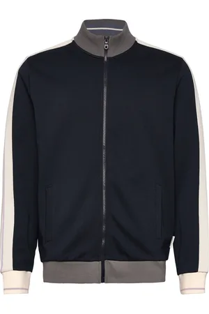 Lyle & Scott Taped Full Zip Track Top Tops Sweatshirts & Hoodies Sweatshirts Black