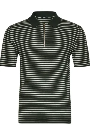 Reiss Fallow Designers Knitwear Short Sleeve Knitted Polos Black