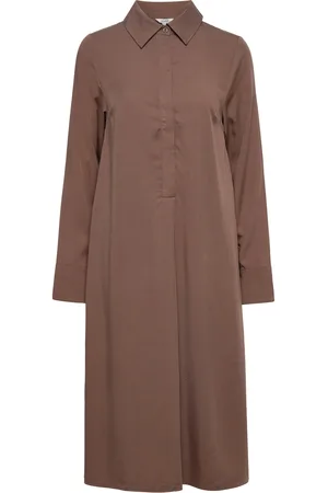 mbyM Leyla-M Knælang Kjole Brown