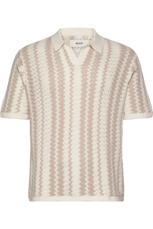 Hollister Hco. Guys Sweaters Tops Knitwear Short Sleeve Knitted Polos Beige