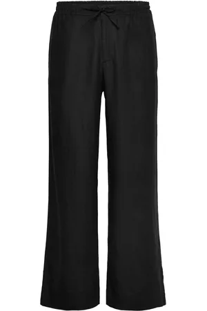 J Lindeberg Noah Drape Linen Pants Bottoms Trousers Casual Black