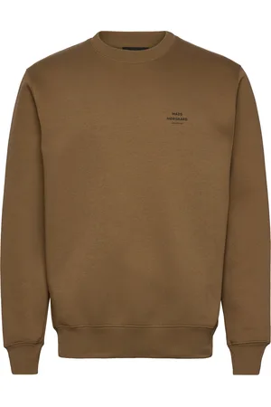 Mads Norgaard Standard Crew Logo Sweat Tops Sweatshirts & Hoodies Sweatshirts Brown