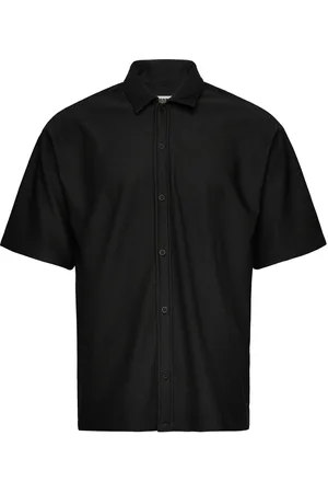 Woodbird Wbbanks Plisse Shirt Designers Shirts Short-sleeved Black