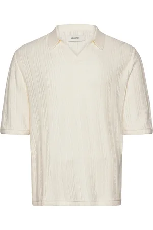 Hollister Hco. Guys Sweaters Tops Knitwear Short Sleeve Knitted Polos Cream