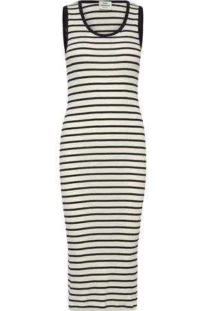 Mads Norgaard 2X2 Cotton Stripe Ama Dress Knælang Kjole Black