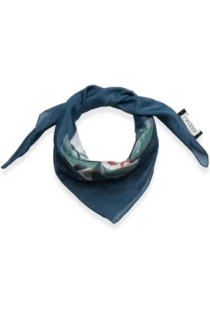 Ralph Lauren Landscape-Print Square Scarf Accessories Scarves Lightweight Scarves Blue