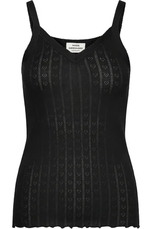 Mads Norgaard Pointella Trille Top Tops T-shirts & Tops Sleeveless Black