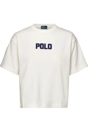 Ralph Lauren Logo Cotton Jersey Crewneck Tee Tops T-shirts & Tops Short-sleeved White