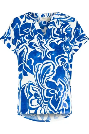 FRANSA Frloren Bl 2 Tops Blouses Short-sleeved Blue