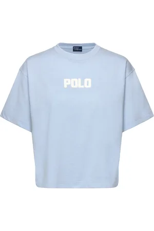 Ralph Lauren Logo Cotton Jersey Crewneck Tee Tops T-shirts & Tops Short-sleeved Blue