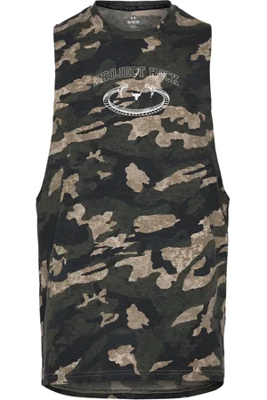 Under Armour Pjt Rck Camo Tank Sport Sport Clothing Sport Tops Sport Tank Tops Khaki Green