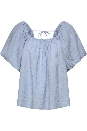 Lindex Blouse Lovisa Tops Blouses Short-sleeved Blue