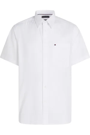 Tommy Hilfiger Flex Poplin Solid S/S Shirt Tops Polos Short-sleeved White