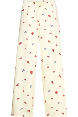 Hunkemöller Pant Woven Fruit Pyjamasbukser Hyggebukser Cream