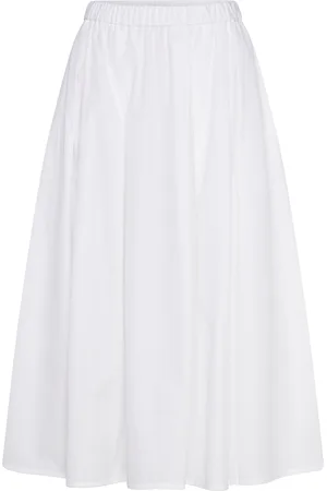 Stylein Jorina Skirt Knælang Nederdel White