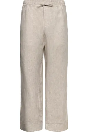 J Lindeberg Noah Drape Linen Pants Bottoms Trousers Casual Beige