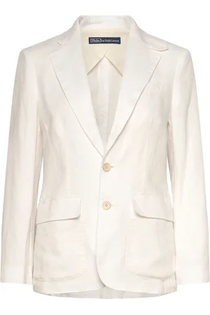 Ralph Lauren Linen Blazer Blazers Single Breasted Blazers Cream