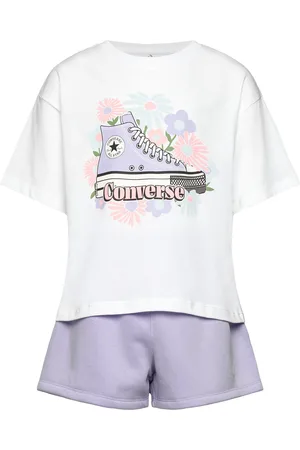 Converse Ks-Knit Short Set Sets Sets With Short-sleeved T-shirt Purple