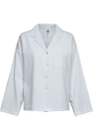 Lindex Pyjama Shirt Seersucker Top Blue