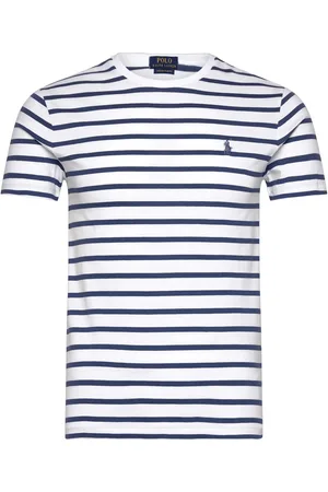 Ralph Lauren Custom Slim Fit Striped Jersey T-Shirt Tops T-Kortærmet Skjorte White