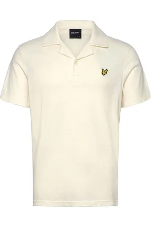 Lyle & Scott Linen Revere Collar Polo Shirt Tops Polos Short-sleeved Cream
