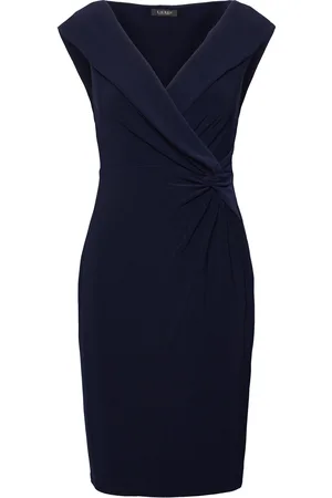Ralph Lauren Jersey Off-The-Shoulder Cocktail Dress Kort Kjole Navy