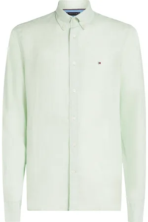 Tommy Hilfiger Pigment Dyed Li Solid Rf Shirt Tops Shirts Casual Green