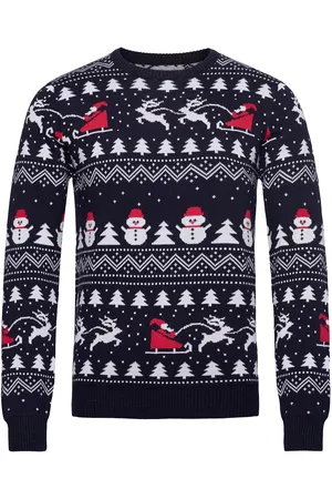 Christmas Sweats The Stylish Christmas Jumper Tops Knitwear Round Necks Navy