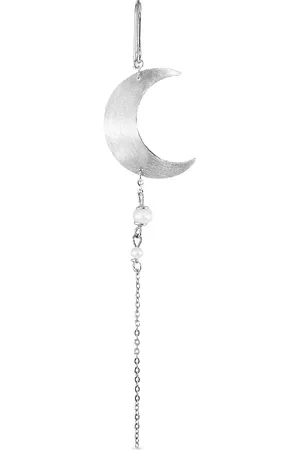 Jane Koenig Half Moon Earring With Pearl Chain Ørestickere Smykker Silver