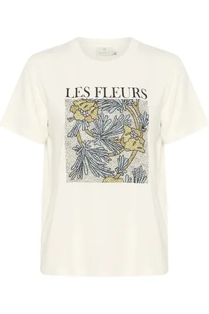 Kaffe Kajulie T-Shirt Tops T-shirts & Tops Short-sleeved Cream