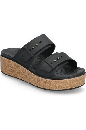 Crocs Brooklyn Cork Buckle Shoes Sandals Flat Sandals Black