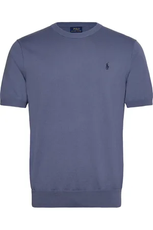 Ralph Lauren Cotton Crewneck Short-Sleeve Sweater Tops T-Kortærmet Skjorte Blue
