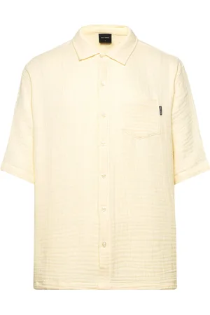 Daily paper Enzi Seersucker Ss Shirt Designers Shirts Short-sleeved Yellow