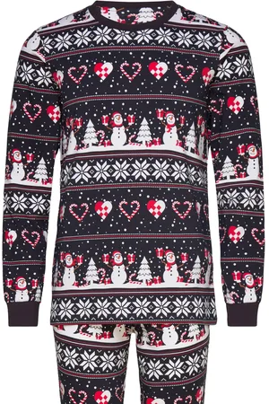 Christmas Sweats Christmas Heart Pajamas Navy Pyjamas Nattøj Black