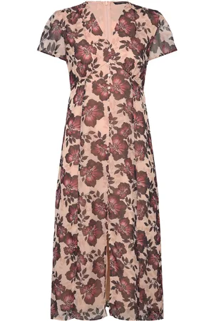 French Connection Elyse S/S Tea Dress Knælang Kjole Pink