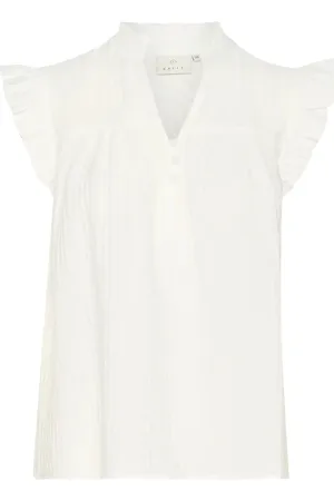 Kaffe Kaliany Via Blouse Tops Blouses Short-sleeved Cream