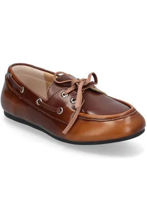 Bianco Biamarlene Boat Shoe Leather Sejlersko Sko Brown