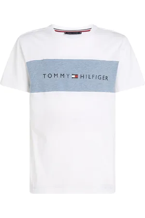 Tommy Hilfiger Ss T-Shirt Block Logo Tops T-Kortærmet Skjorte White